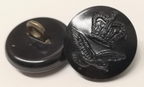 Royal Air Force RAF Older Pattern 34L Black Button with Queen Elizabeth's Crown