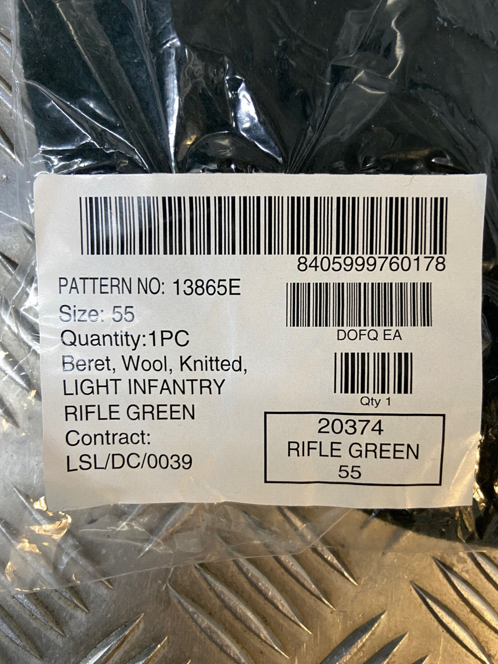 Light Infantry LI Rifle Green Wool Beret. Genuine British Issue Size 53cm - NEW