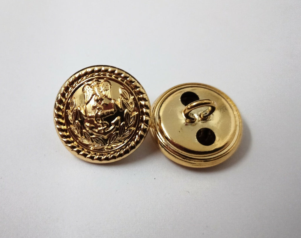 Genuine Nigerian Navy Issue Eagle and Anchor Insignia Ring Back Buttons X2 NEW