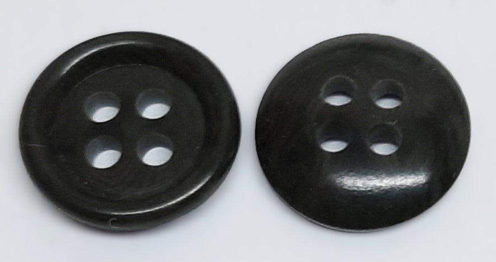 Army Dress Buttons Old Pattern British Dark Green 4 Hole Size 23L / 15mm