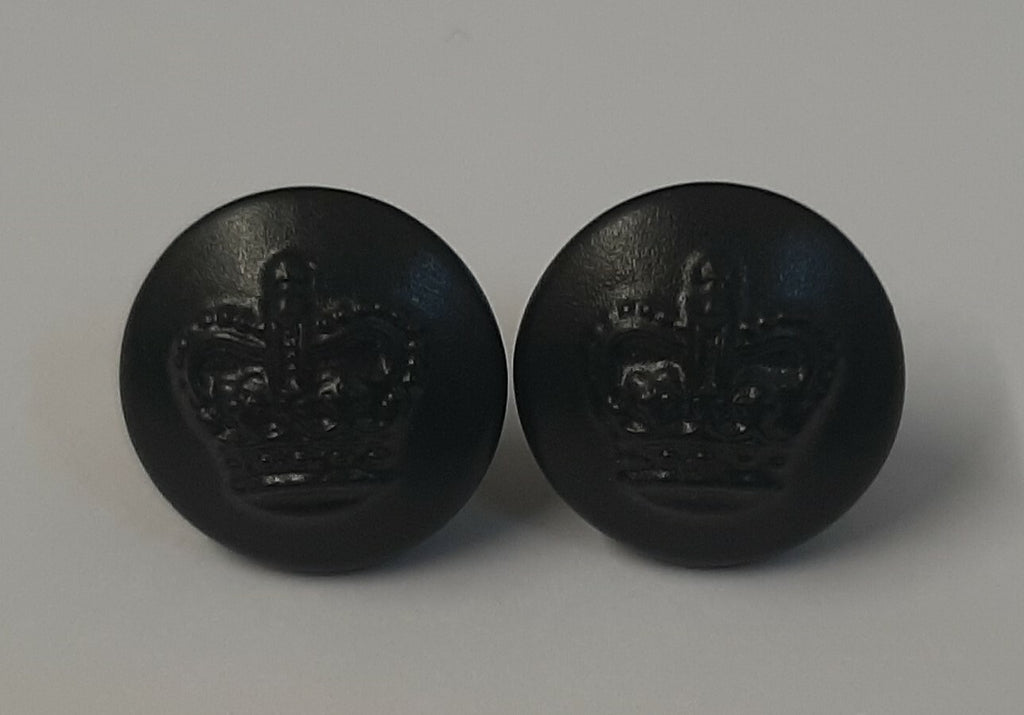 Genuine British Issue Royal Crown Plain Border Buttons 1 Pair ASBT296