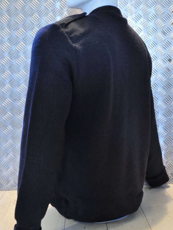 British Uniform Jumper, Black V-Neck. 100% Wool - Size 36" - X-Small NEW