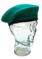 Hobson Officer's Beret Light Green With Petersham Rim 100% Wool No Insignia S7