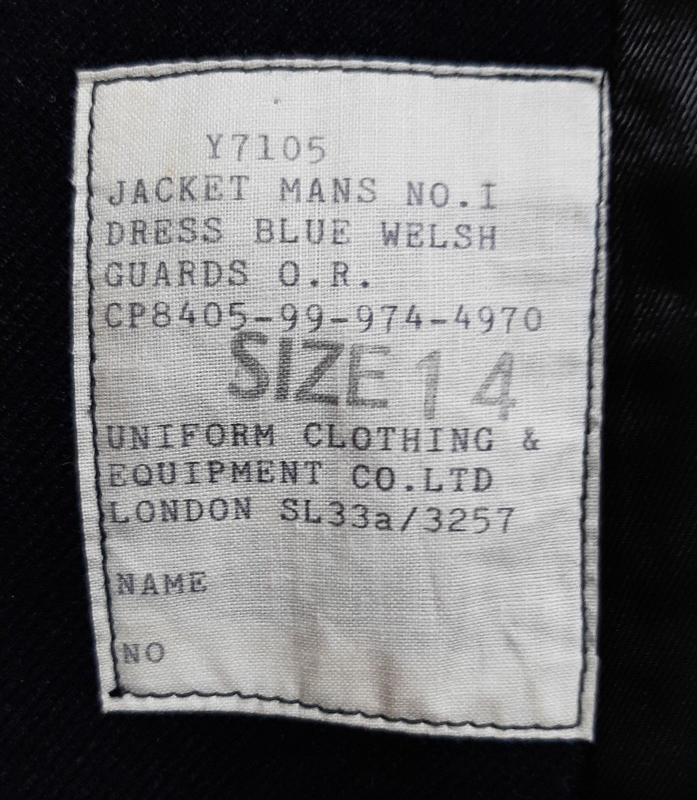W GDS Jacket No1 Dress Old Pattern Cymru am Byth No Badges Present