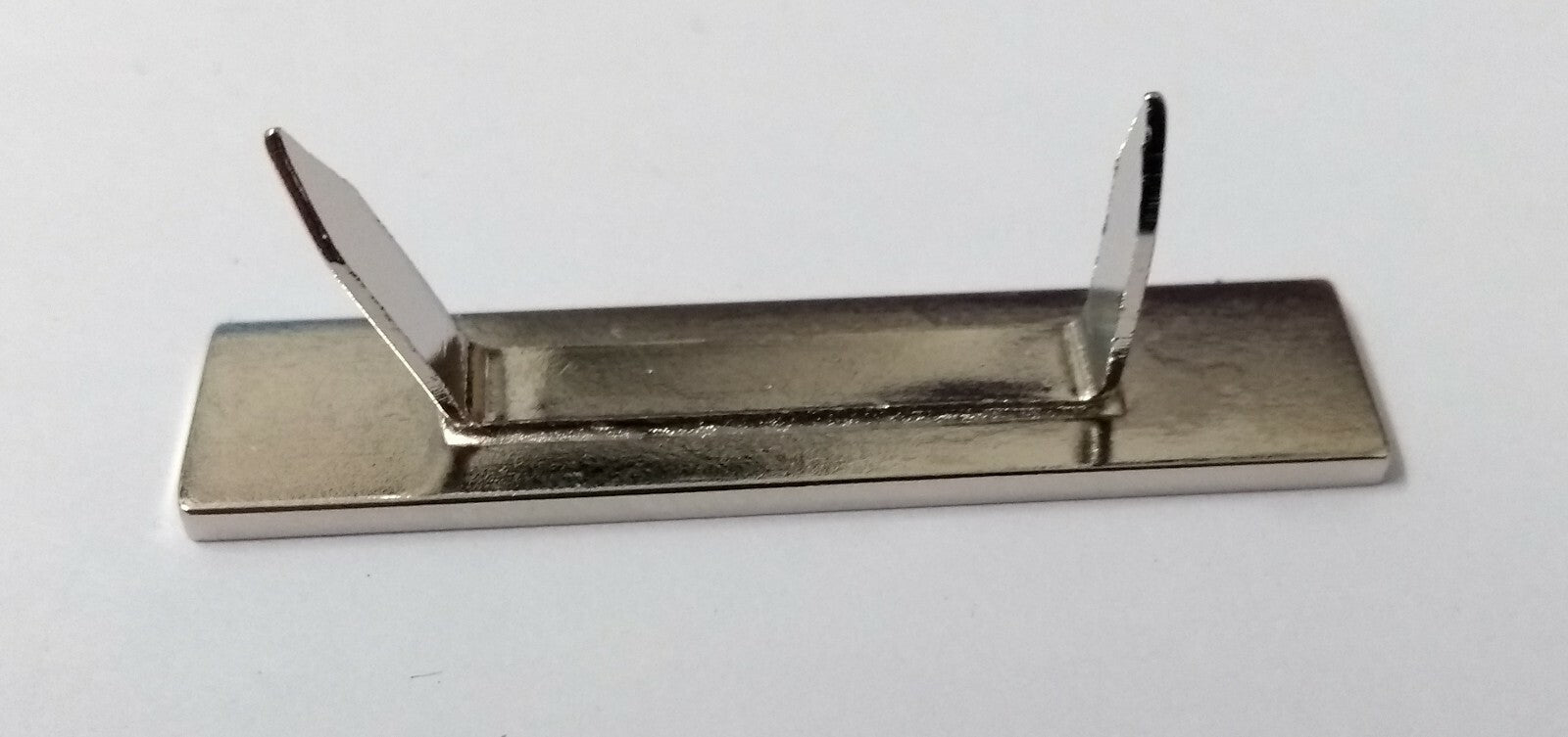 Genuine British Made Chrome Officer Rank Bar With Two Prong Fittings X1