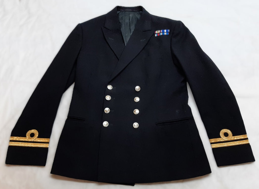 RN Jacket British Naval Ofc LT Com Vintage 1980s Bernard 8 Button