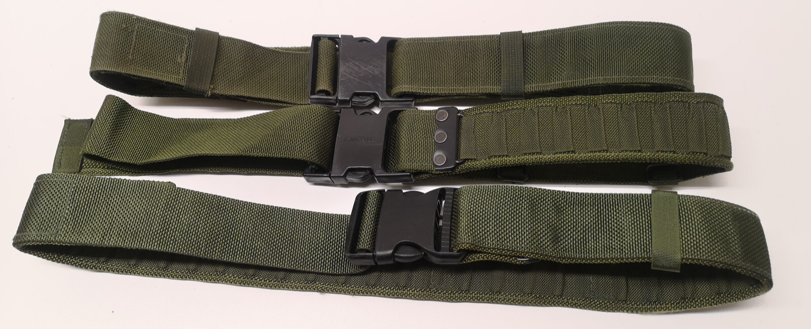3 Army Webbing Belts British Green with Quick Release Buckles