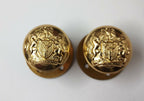 Genuine Nigerian Issue Unity and Faith Insignia Gold Screw Buttons X2 V165
