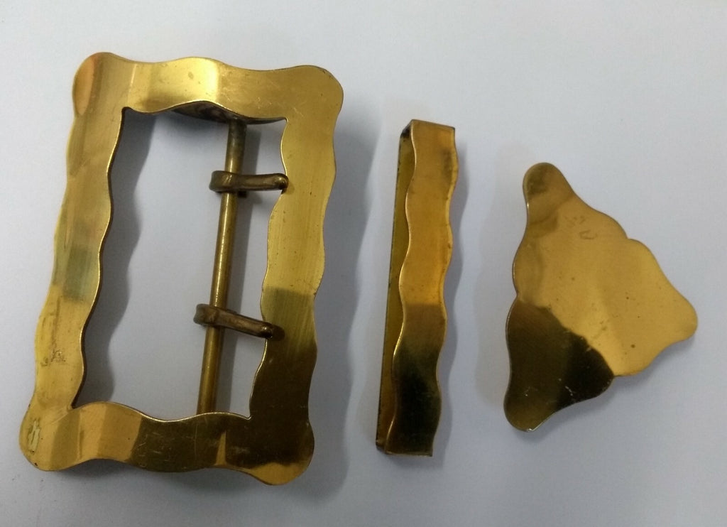 Genuine Vintage Guards Ceremonial 2 3/4" Brass Cross Buckle Set