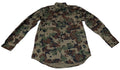 Combat Shirt 90s Camo Long Sleeve with Sleeve Loops for Folding up Collar 38cm