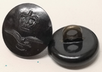 Royal Air Force RAF Older Pattern 28L Black Button with Queen Elizabeth's Crown
