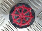Genuine British Army Wheel Badge Red on Black Felt - NEW