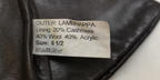 Black 3 Dart Leather Lambnappa Gloves Cashmere Wool Acrylic Lining Size 6.5