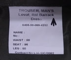 RM Lovat Green Barrack Dress Trousers Size 75/80/96cm (80cm Short)- NEW