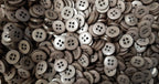 Vintage Buttons 100 4 Hole Army Shirt Button Grey Size 11.3mm NOS