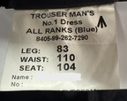 No1 Dress Blues Trousers 2" Red Stripe British Army Pattern All Ranks Waist 43"
