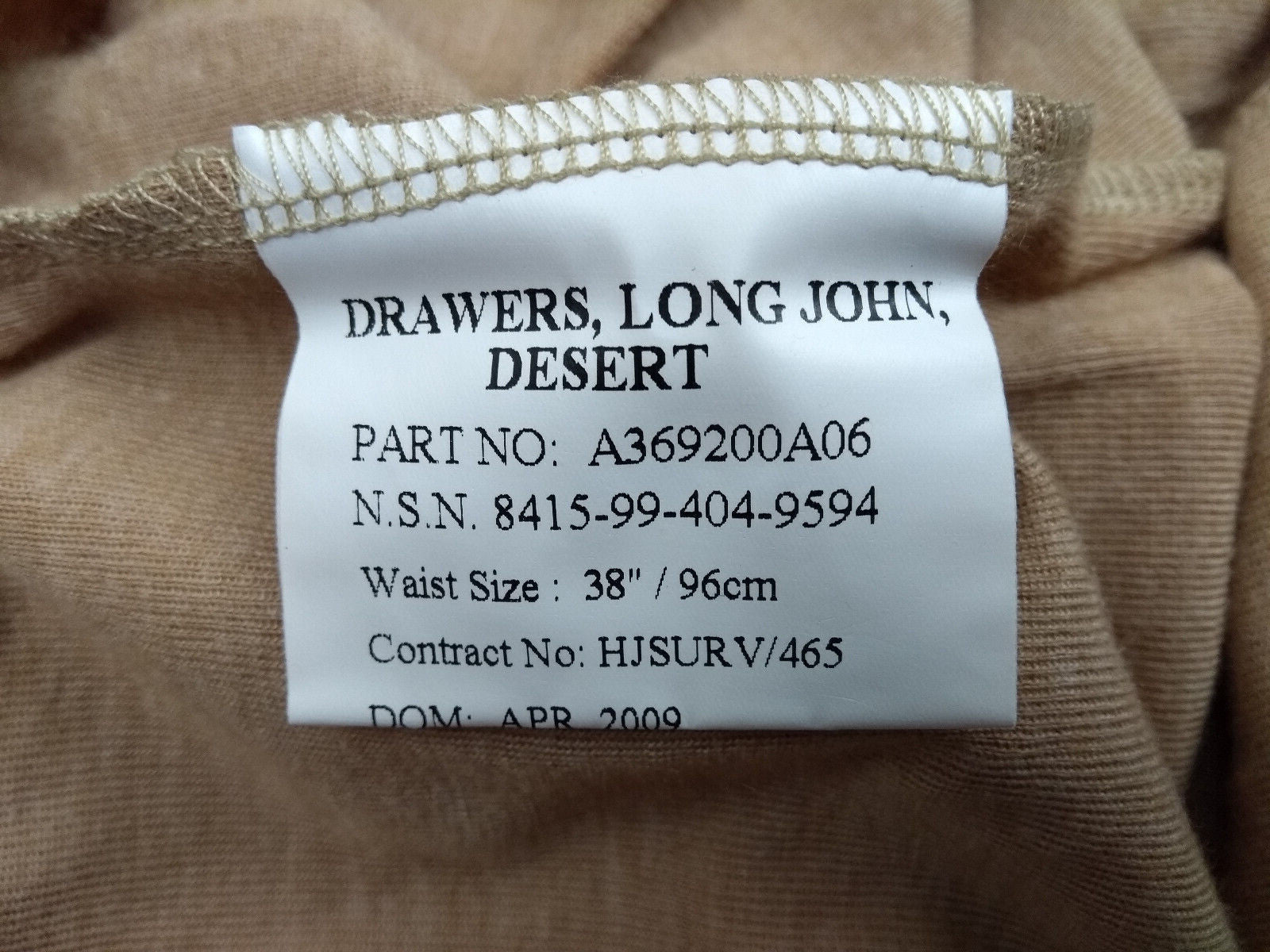 British Desert Long Johns Thermal Underwear FR Flame Resistant Drawers NEW