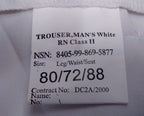 RN White Trousers Class 2 CII RN Bell Bottoms Naval Sailor - NEW