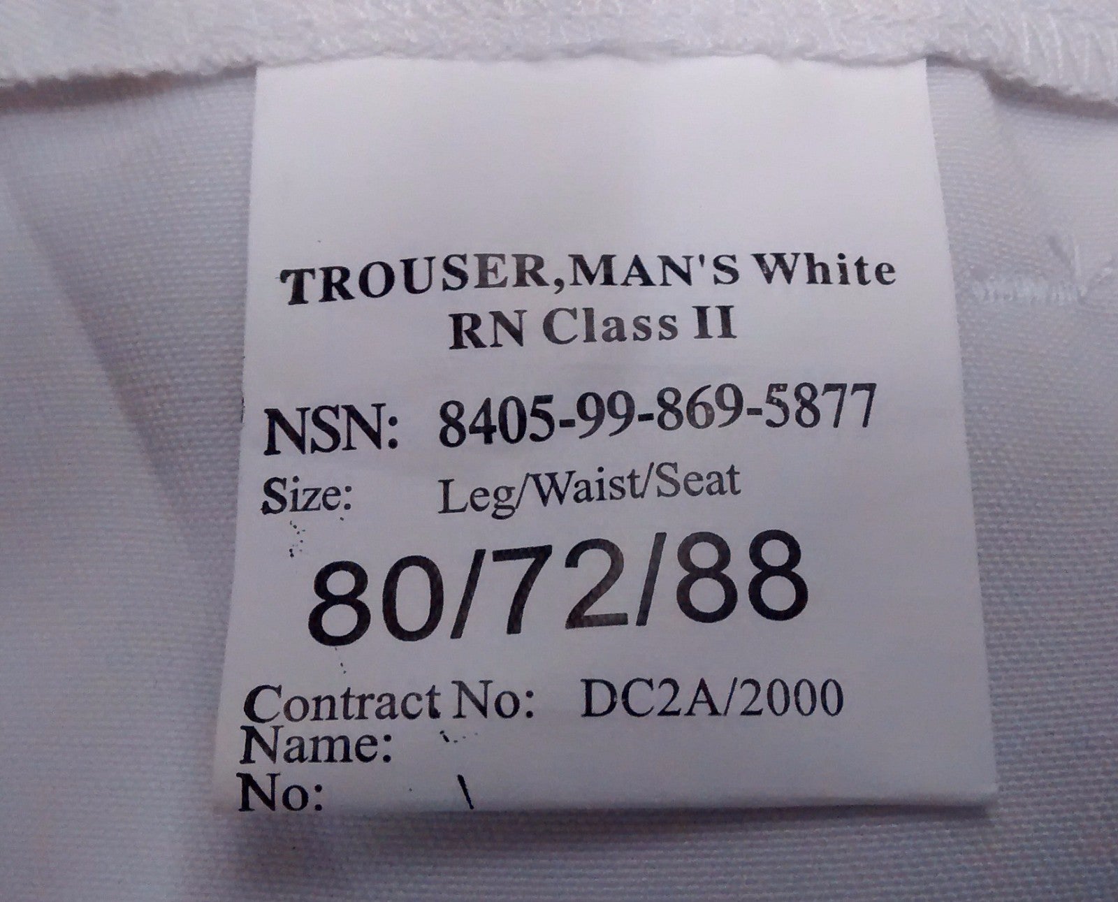 RN White Trousers Class 2 CII RN Bell Bottoms Naval Sailor - NEW