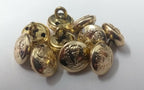 Gold Ring Buttons with Torch in Laurel 12mm X 10 - NEW