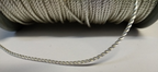 Silver Twisted Metallised Polyester String Braid 1.5mm / sold by 10" length