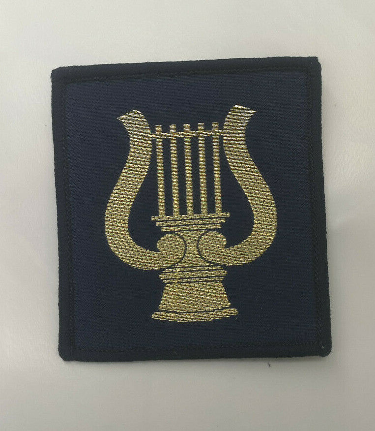 Genuine British Corps of Army Music CAMUS / RCAM Golden Lyre on Blue TRF Patch