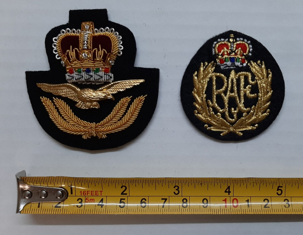 Hat Badges RAF Royal Air Force OFC and OA Embroidered for Dress / Visor Caps
