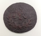 Mess Kit Badge Mortar Man Wire Braided on Black Felt Oval Patch