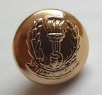 Insignia Hat Buttons Small Gold Coloured Ring Back Hand Torch & Laurel Leaves