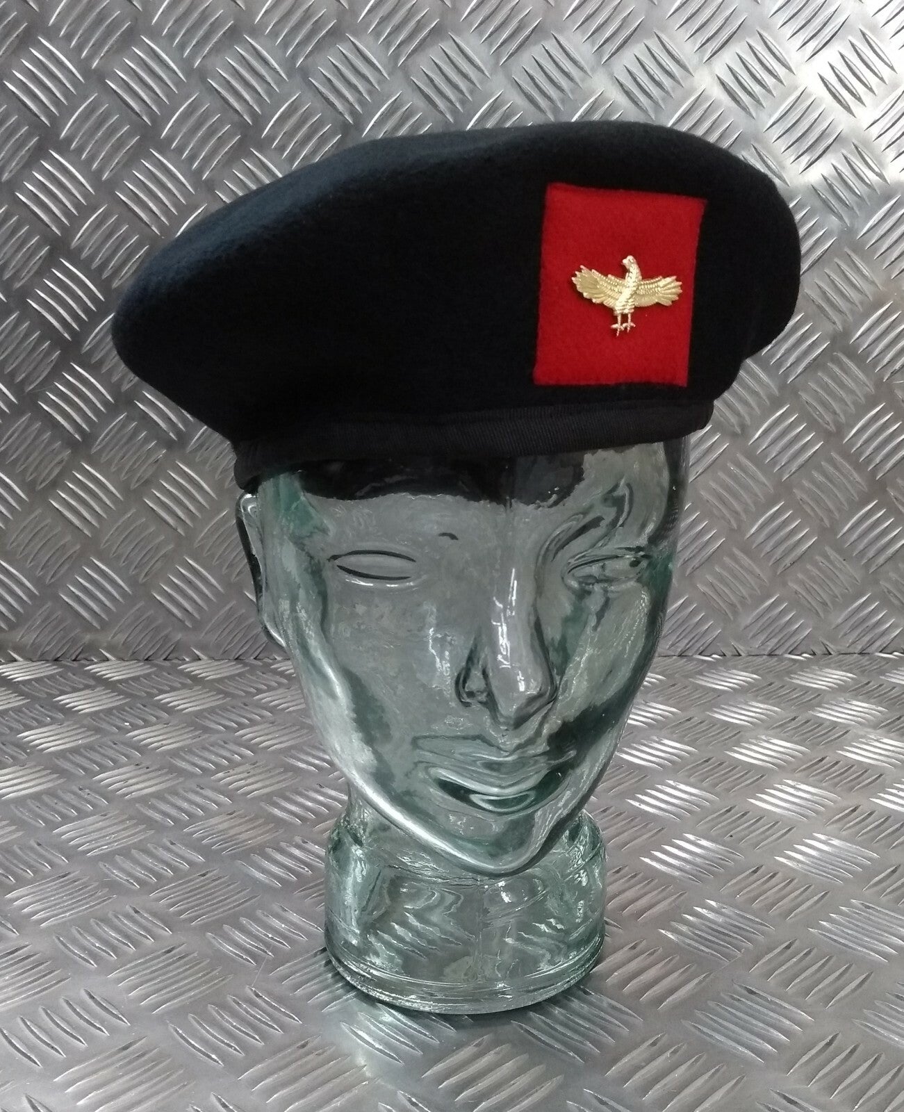 Style Wool Beret H&S Black With Eagle Badge Size 59cm NEW