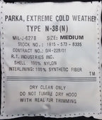 US N3B Military Style ECW Snorkel Parka Green NEW