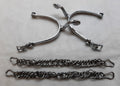 British Army Spurs Chrome With Boot Chains Household Cavalry HCav Swan Neck