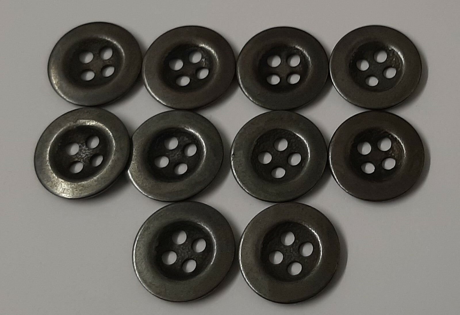 Vintage Metal Buttons 4 Hole Raw Metal 26L Diameter For Suspenders X10 ASBT300