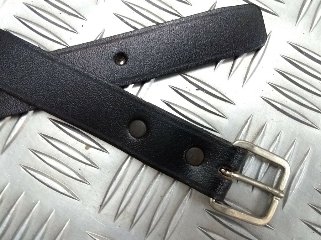 Genuine British Made Issue 1" Black Leather Utility Aux Strap