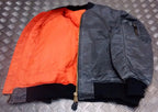 MA1 US Military Style Bomber Jacket Black Stone Washed - NEW
