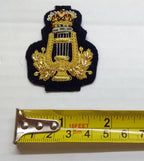Mess Kit Badge Lyre & Crown on Navy British Hand Embroidered Para Arm Patch