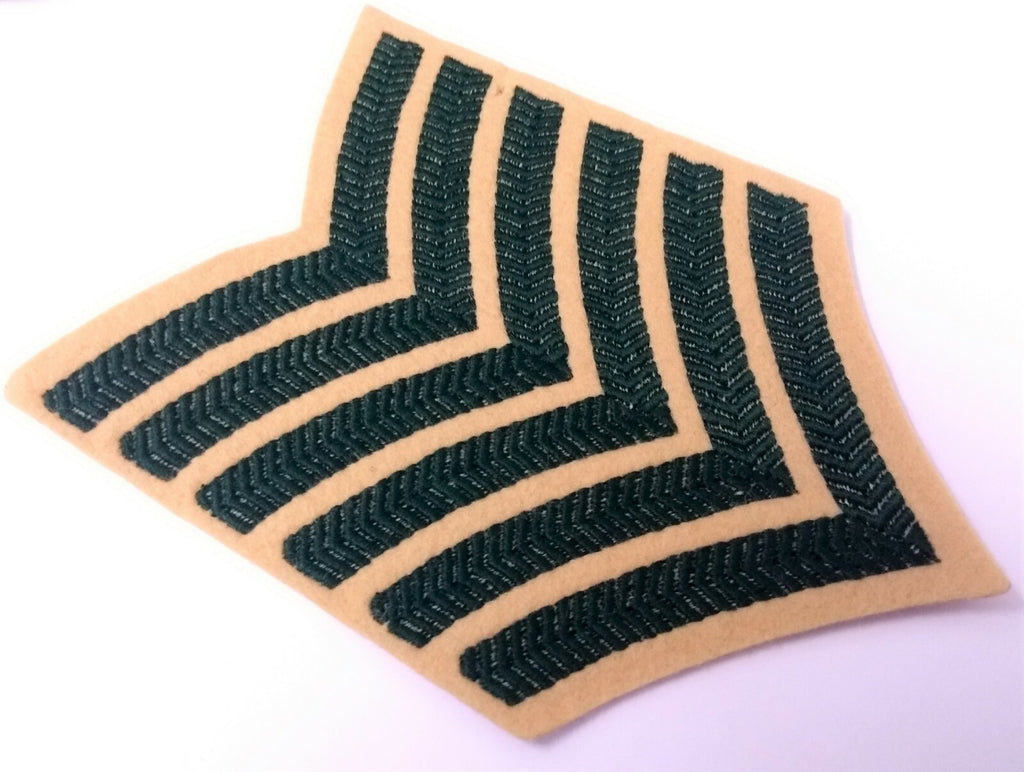 Genuine Vintage British Light Infantry Rank Stripes 6 Chevrons