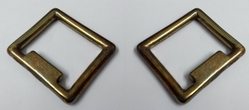 Genuine Vintage British Square Ring Stay For Leather Straps x 2 New