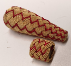 Gold & Crimson Wire Acorn and Turks Head for Sword Knots