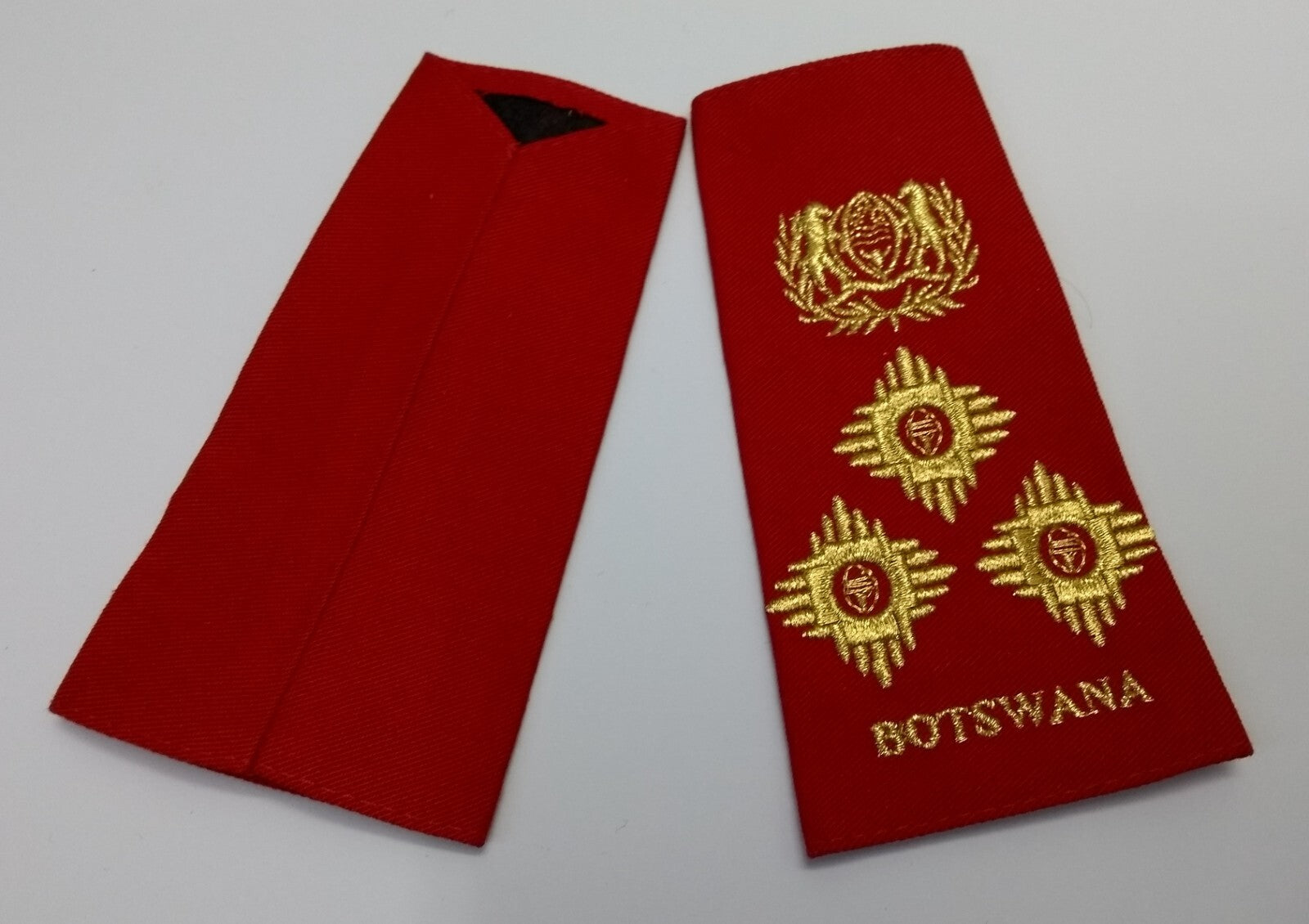 BDF Brigadier Rank Shoulder Slide With Gold Braided Insignia Botswana Epaulettes