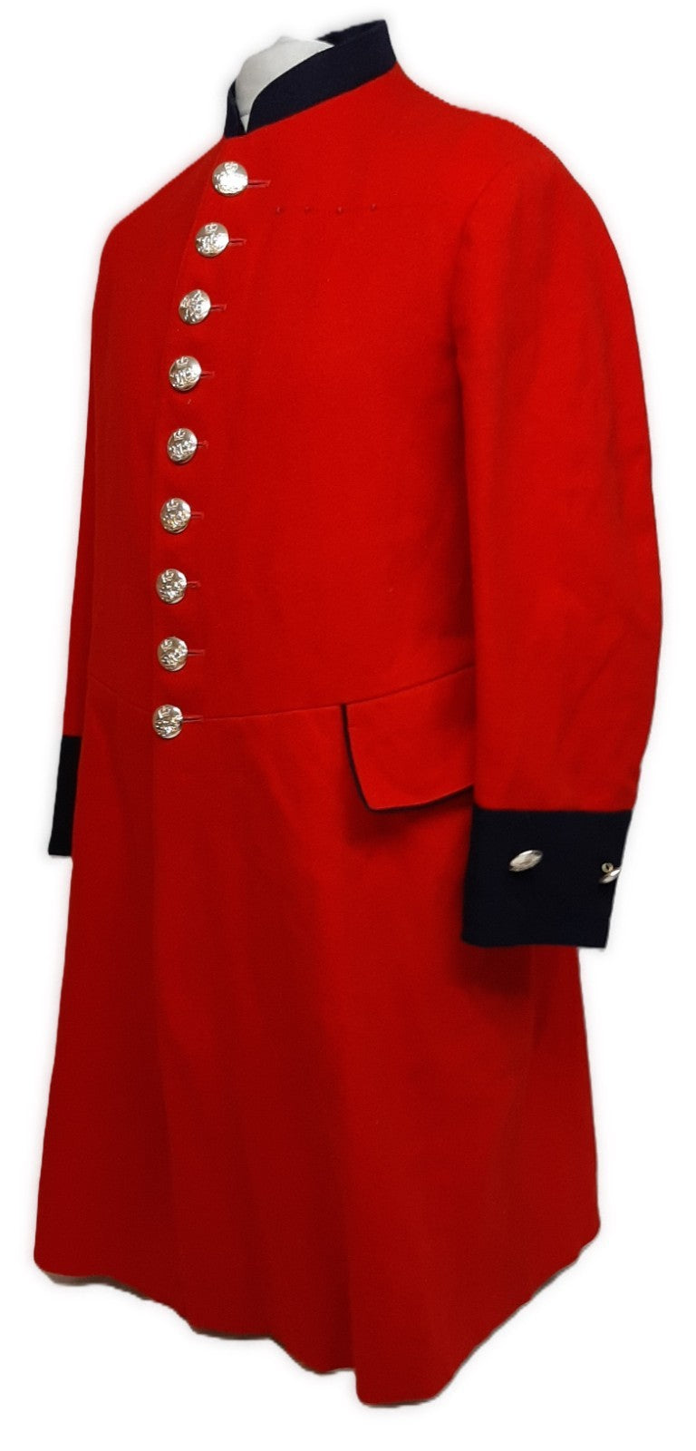 British Army Red Long Coat Royal Hospital Chelsea Q/C Buttons Colour WO2