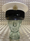 RAF Royal Air Force Dress Hat White Top Visor Cap with Badge 63cm