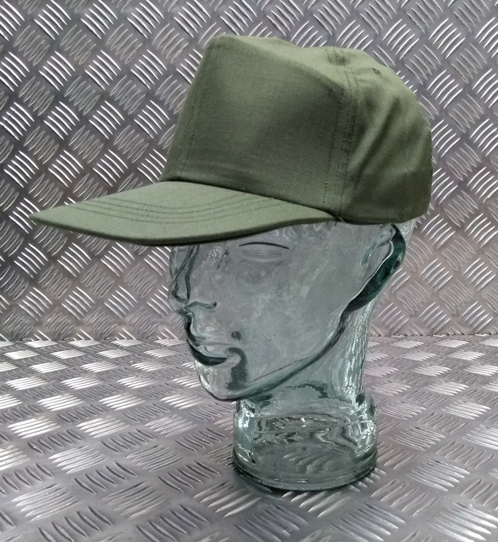 US Olive Green Colour Baseball Hat/Cap With Leather Band- All Sizes- NEW