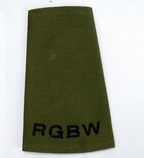 Royal Gloucestershire Berkshire & Wiltshire RGBW Green Plain Private Rank Slide