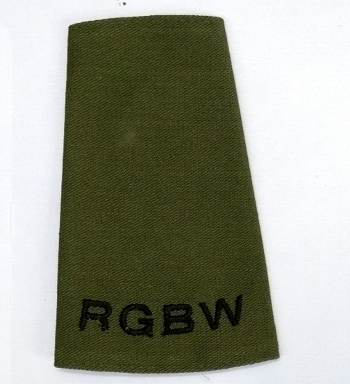 Royal Gloucestershire Berkshire & Wiltshire RGBW Green Plain Private Rank Slide