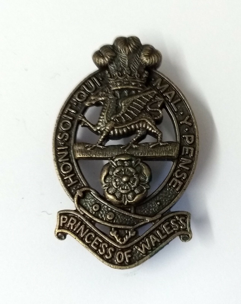PWRR Bronze Badge For Hats and Berets Princess of Wales Royal Regiment Issue
