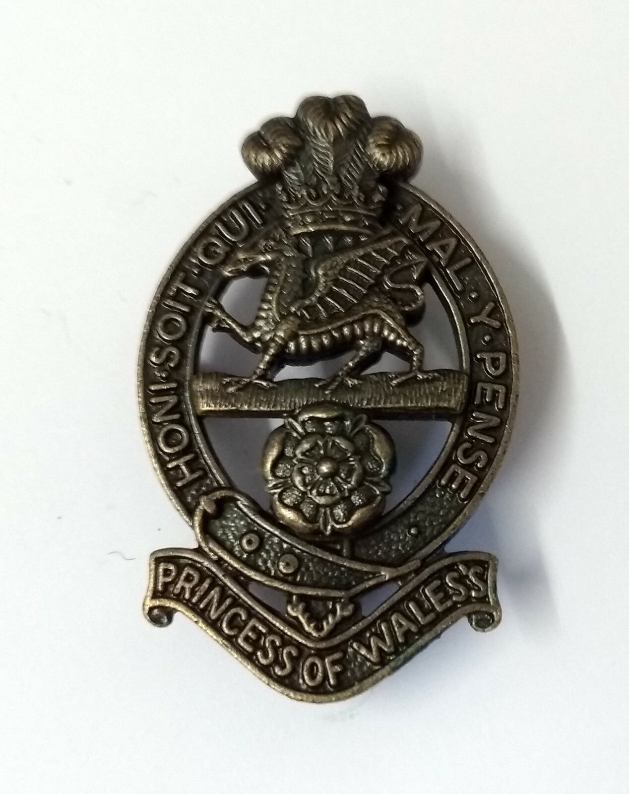 PWRR Bronze Badge For Hats and Berets Princess of Wales Royal Regiment Issue