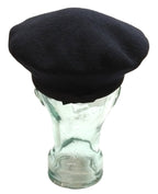 Navy Blue Beret Goldings Army Pattern Wool / Silky Lining & Petersham Trim 61cm.