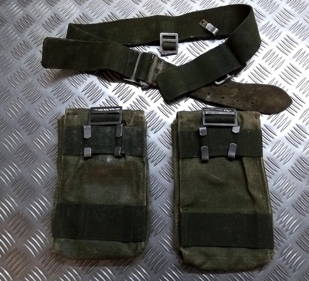 M39 Belt Utility Pouches & Harness WW2 Pattern Heavy Canvas Vintage Army Webbing