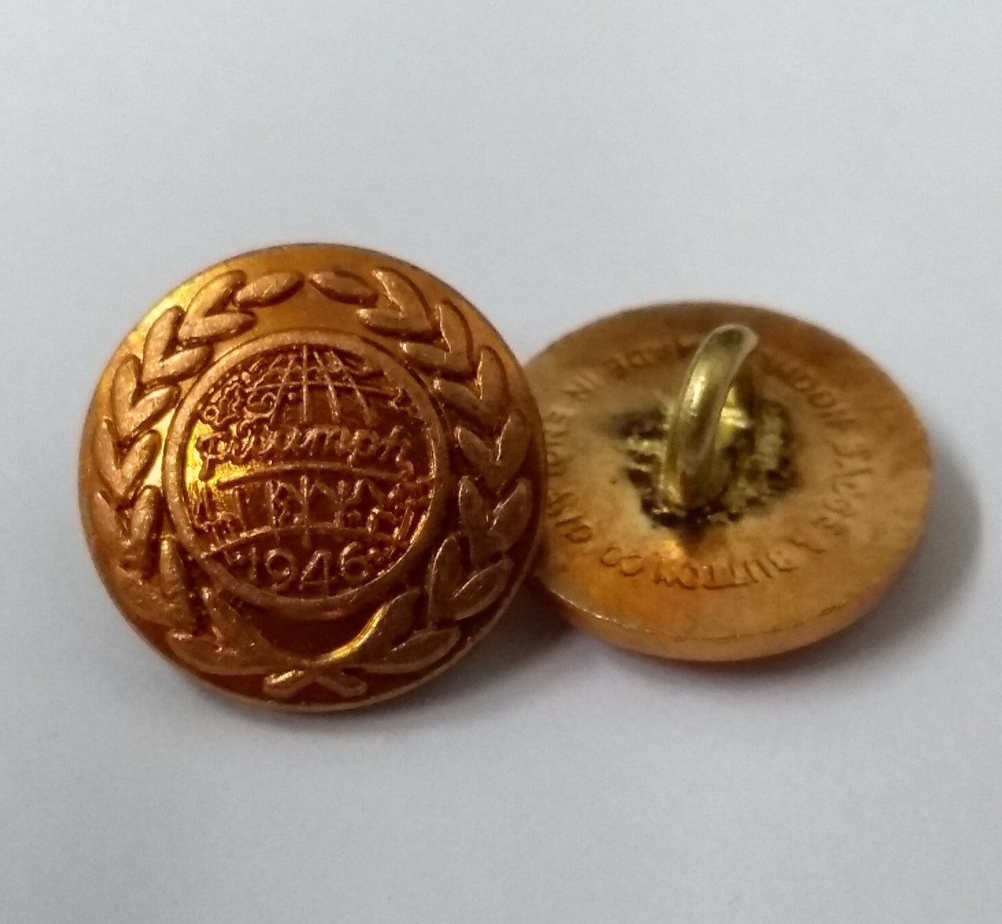Genuine Vintage Classic British Triumph Car Company 1946 Buttons x 2
